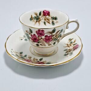 Vintage Colclough Tea Cup and Saucer Genuine Bone China Gold Trim